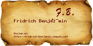 Fridrich Benjámin névjegykártya