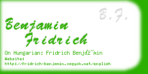 benjamin fridrich business card